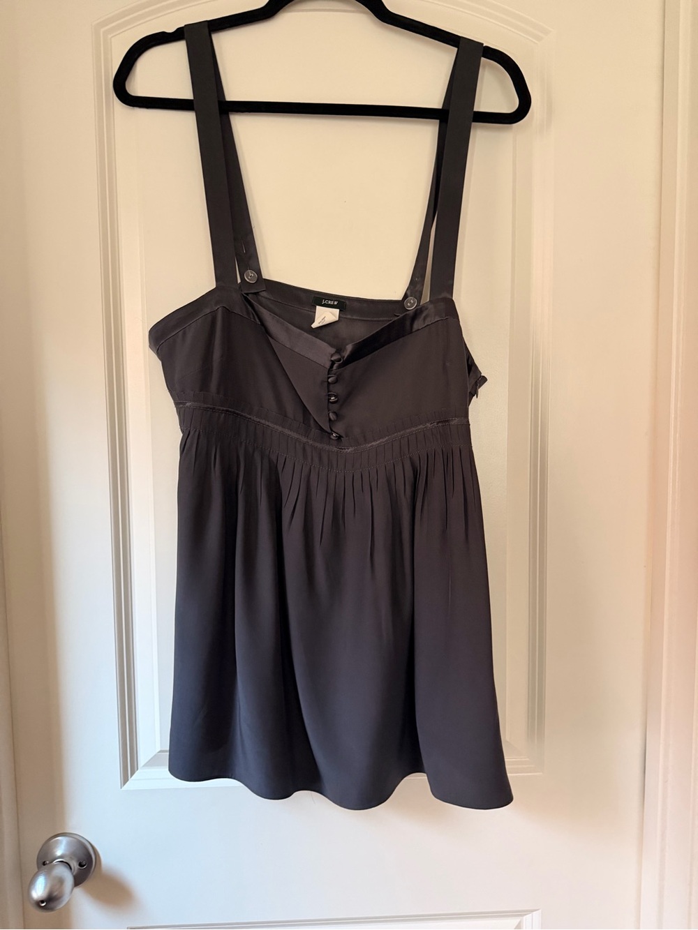 J. Crew Charcoal Gray Button-Front Sleeveless Tank